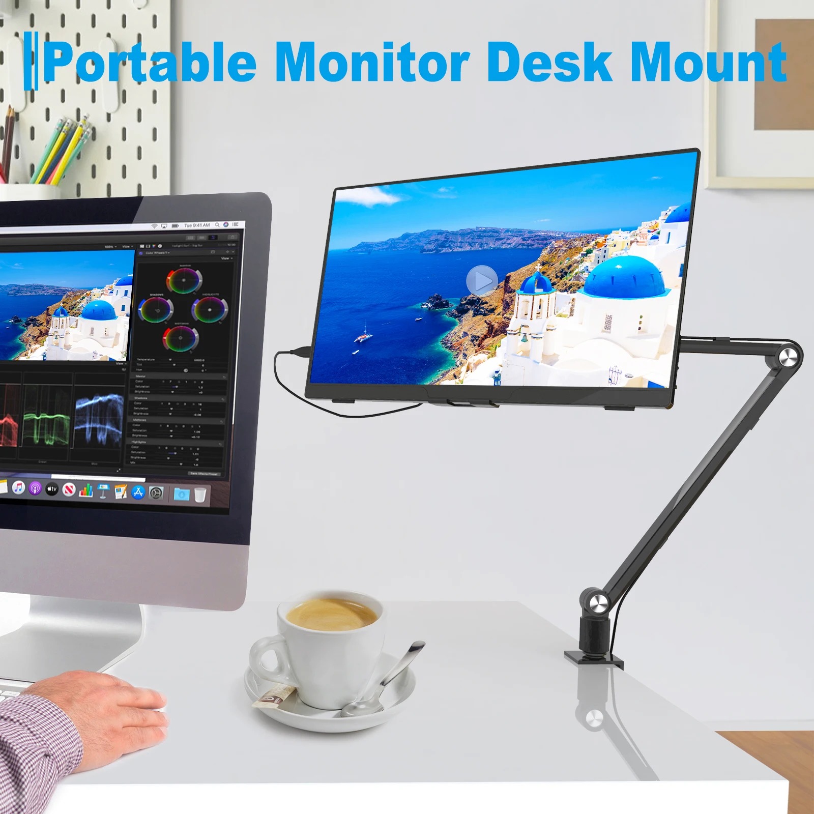 Monitor Arm Dual - 2025 Tablet Stand Holder for Ipad,Portable