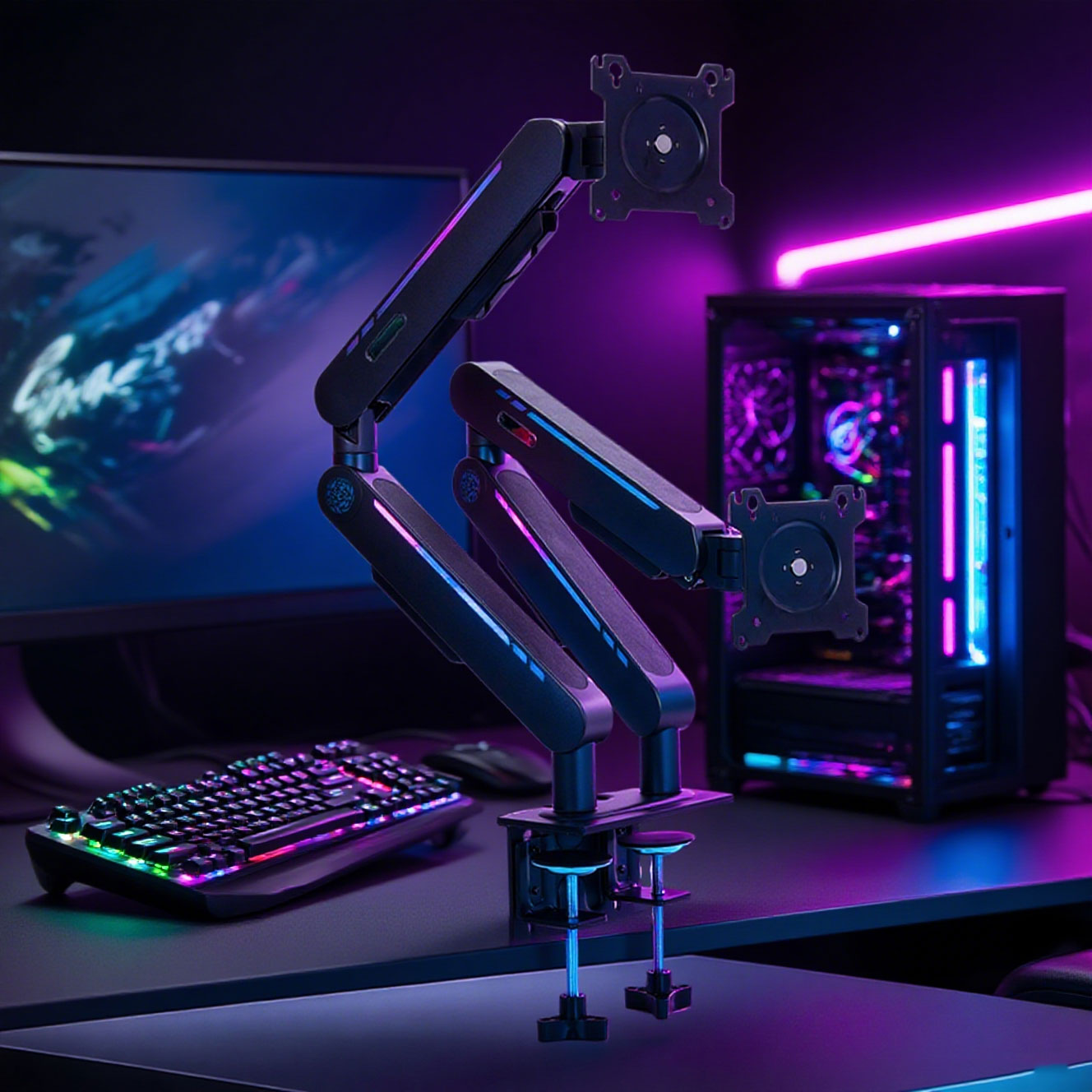 Monitor Arm Dual - New Arrival Gas Spring Desk Mount