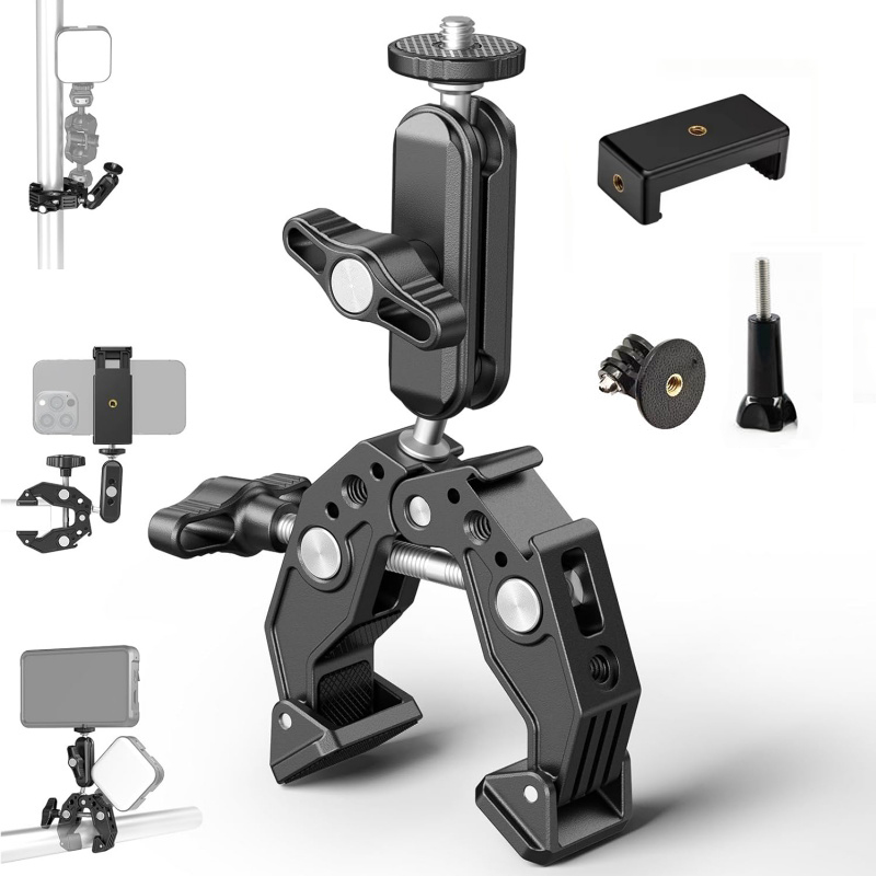 Monitor Arm Dual - Universal Aluminum Super Clamp with Double