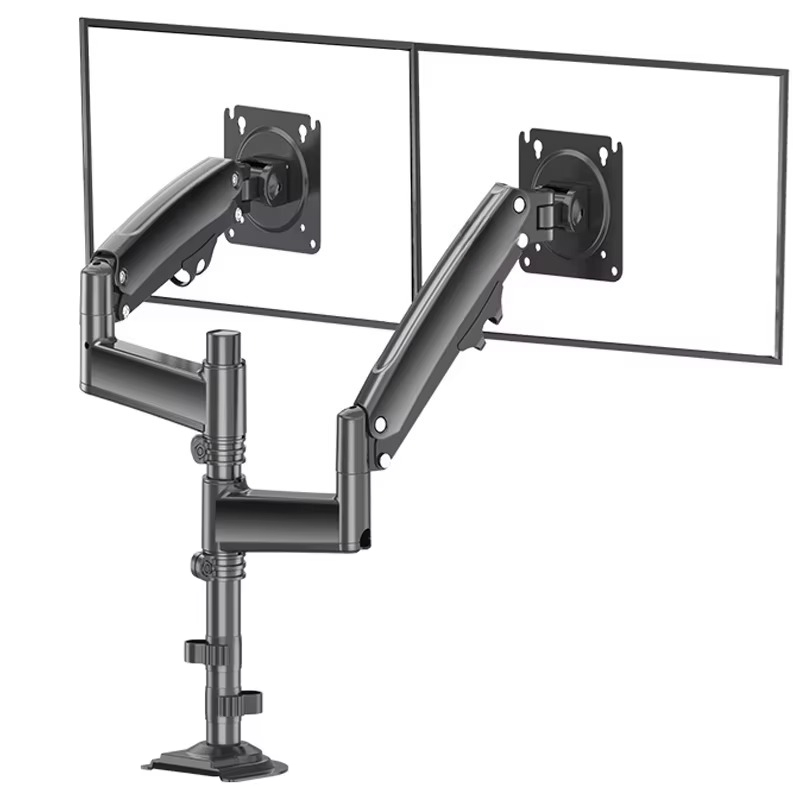 Monitor Arm Dual - Aluminum Alloy Black Dual Column Computer