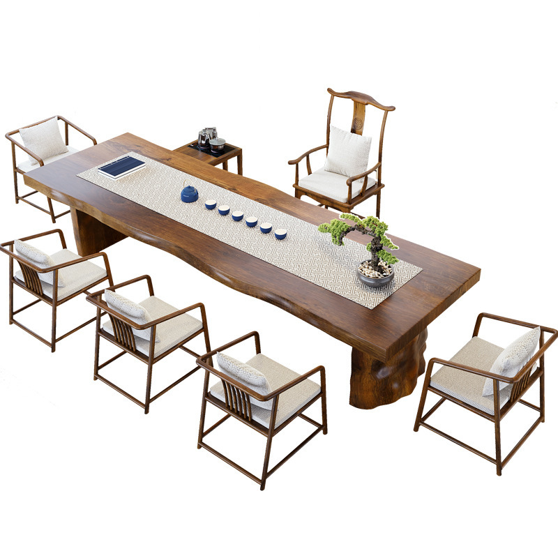 Home Office Guest Room - New Chinese solid wood tea table