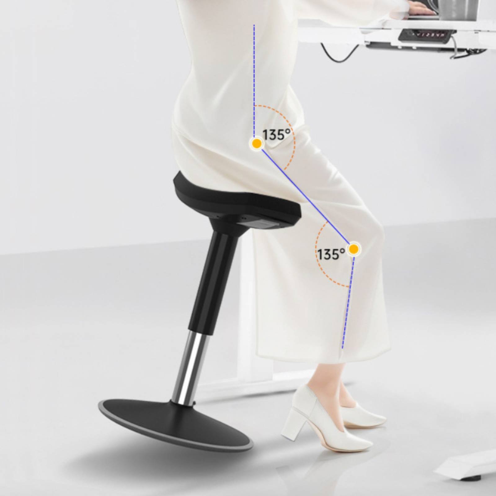 Home Office Chair - Saddle Stool Comfortable Long Sitting Saddle