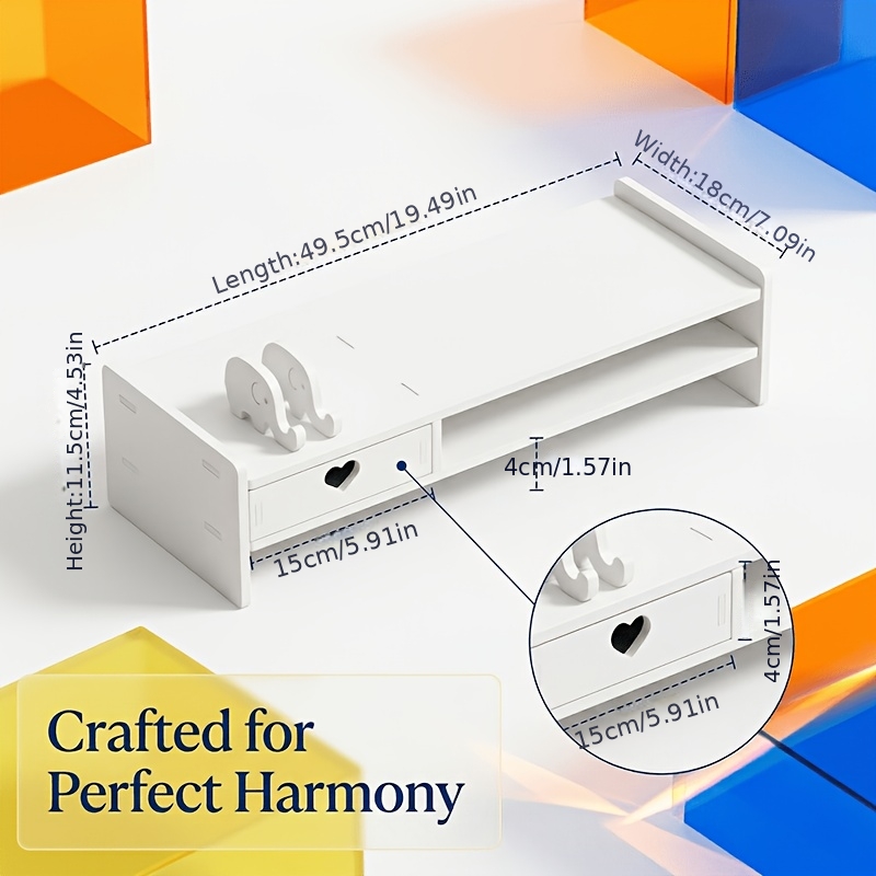 Minimalist White PVC Monitor S - Monitor Riser Stand 评论和价格