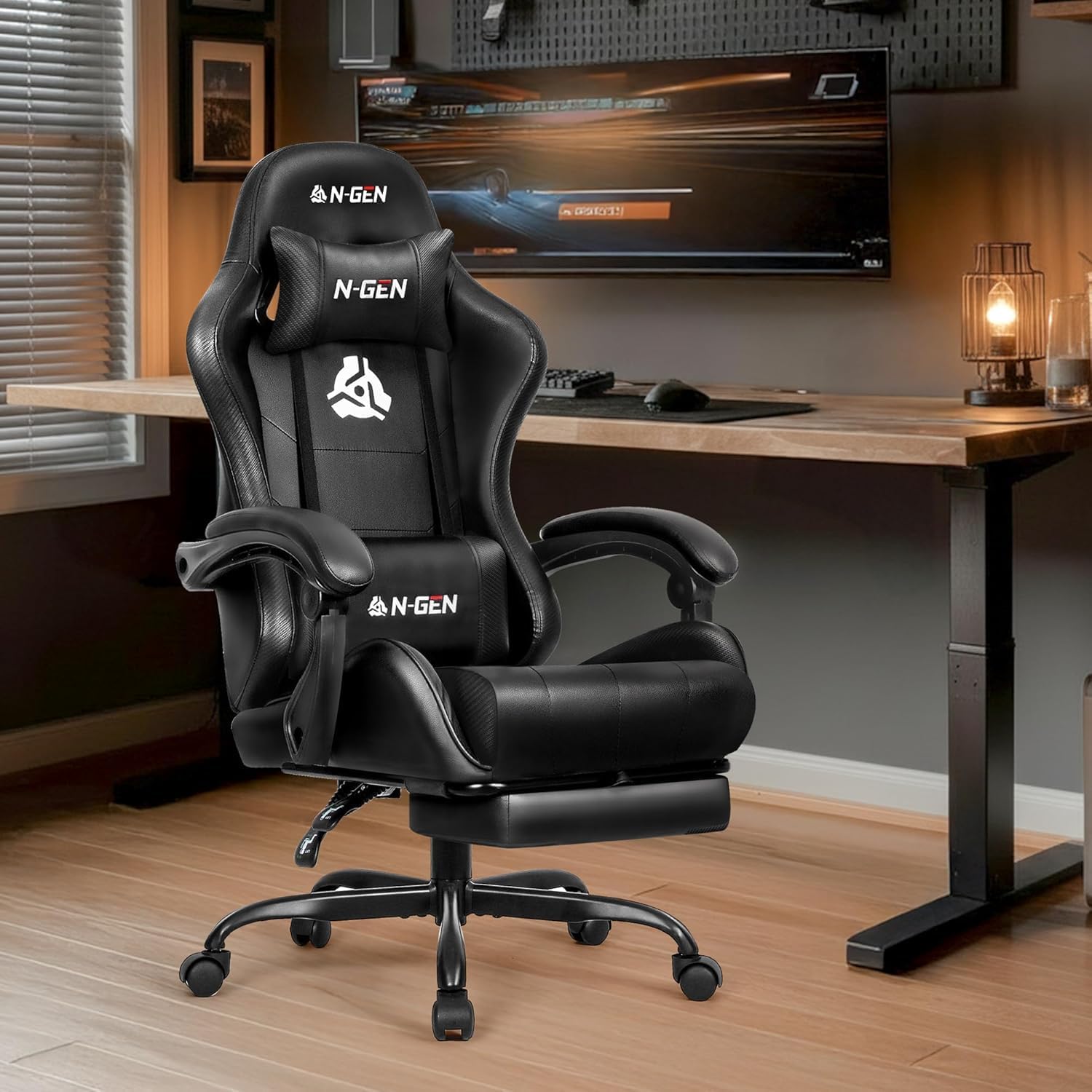 Gaming Chair with Footrest Lum - Home Office Chair 评论和价格