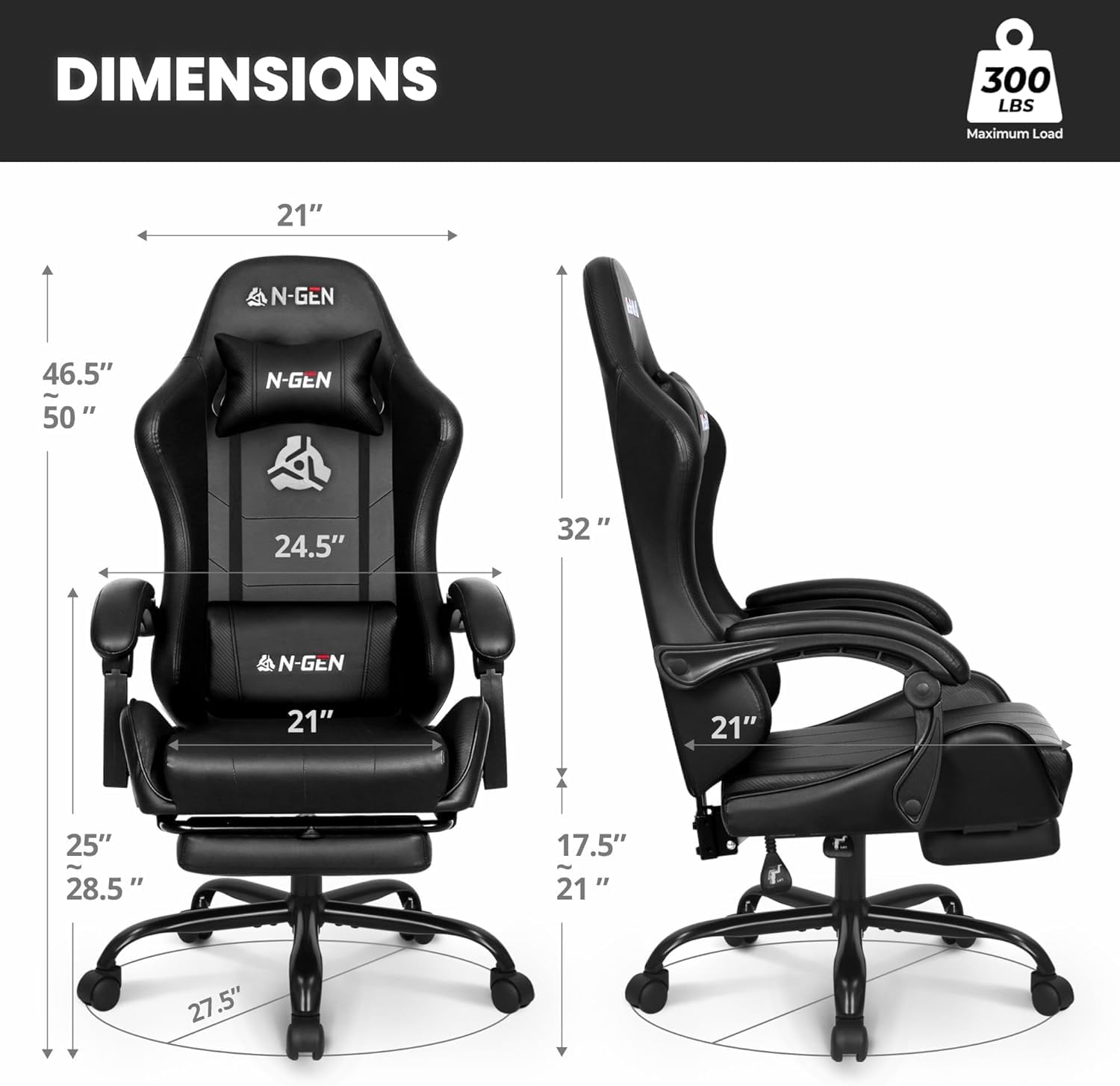 Gaming Chair with Footrest Lum - Home Office Chair 评论和价格