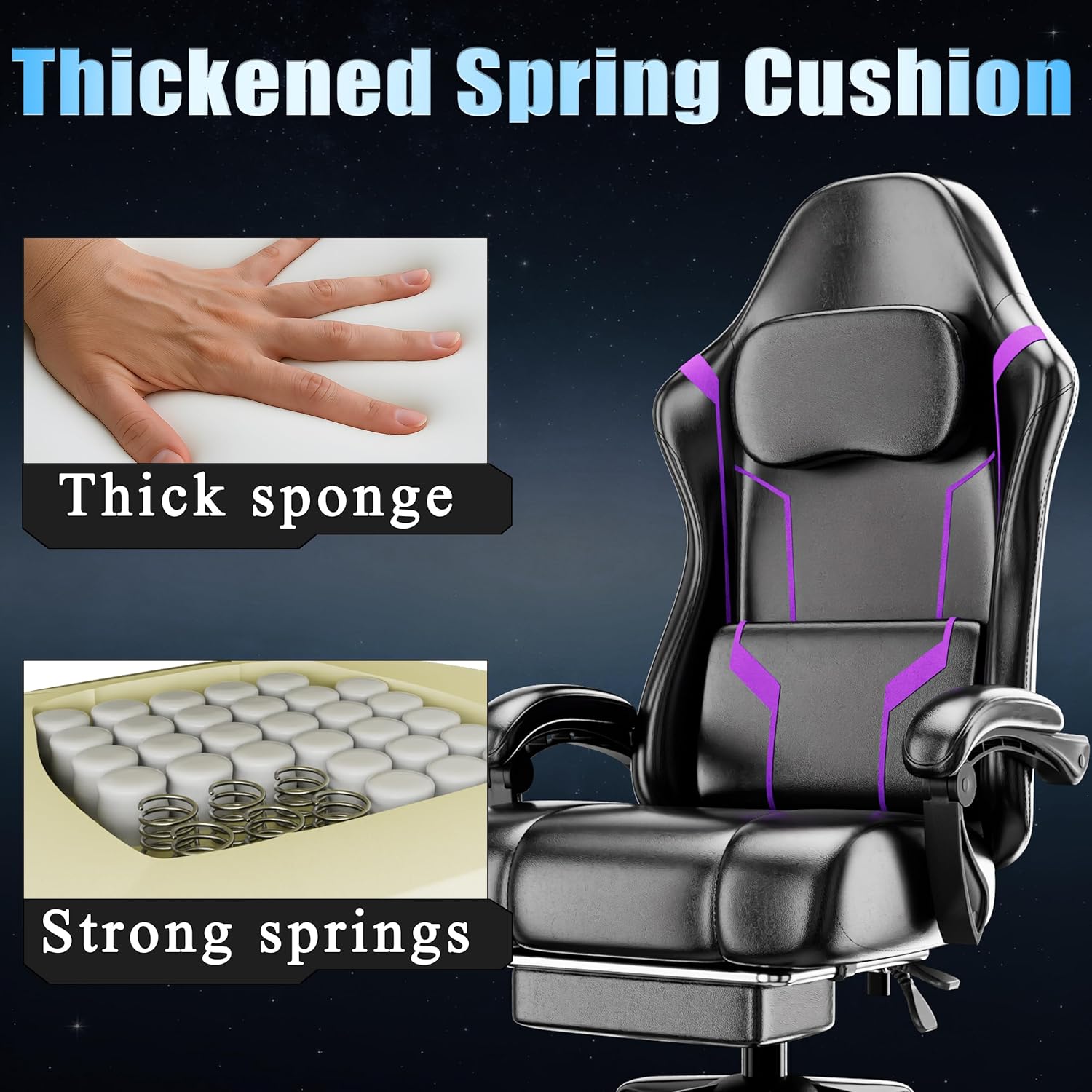 Ergonomic Gaming Chair with Po - Home Office Chair 评论和价格