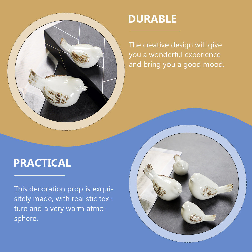 2Pcs Handcrafted Ceramic Bird  - Home Office Interior Design 评论和价格