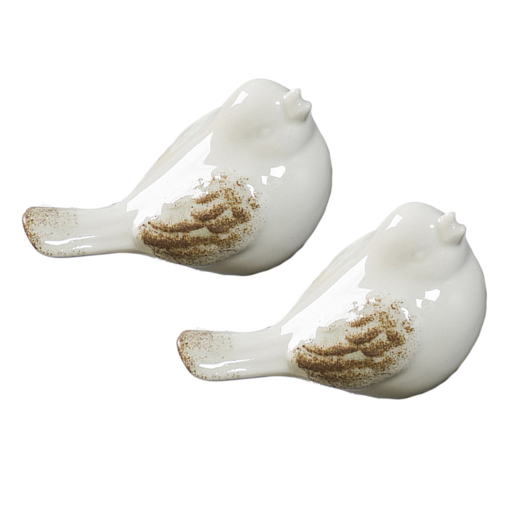 2Pcs Handcrafted Ceramic Bird  - Home Office Interior Design 评论和价格