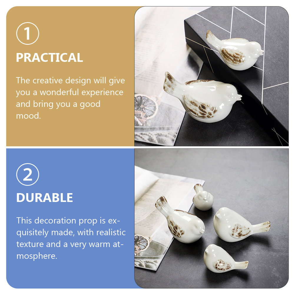 2Pcs Handcrafted Ceramic Bird  - Home Office Interior Design 评论和价格