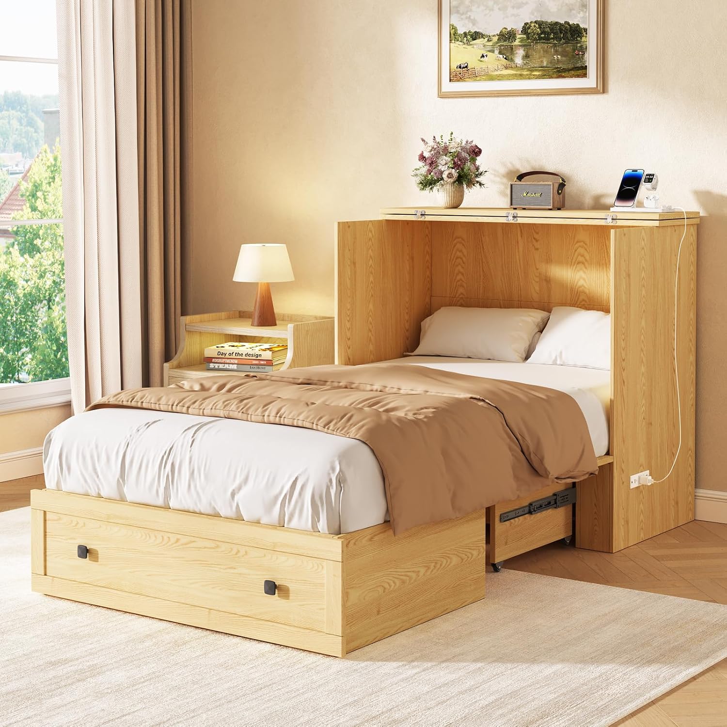 Space Saving Murphy Bed Chest  - Home Office Guest Room 评论和价格