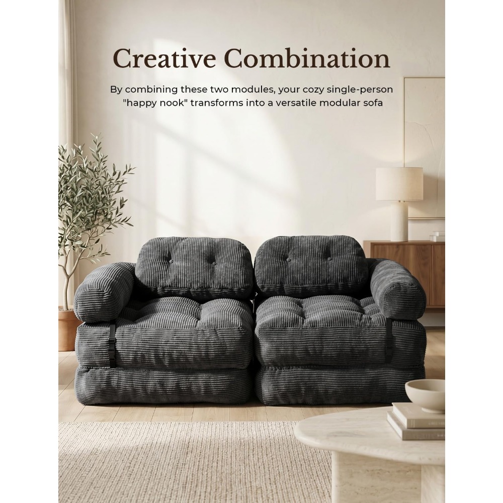 L-shaped Sofa Bed with Back Su - Home Office Guest Room 评论和价格