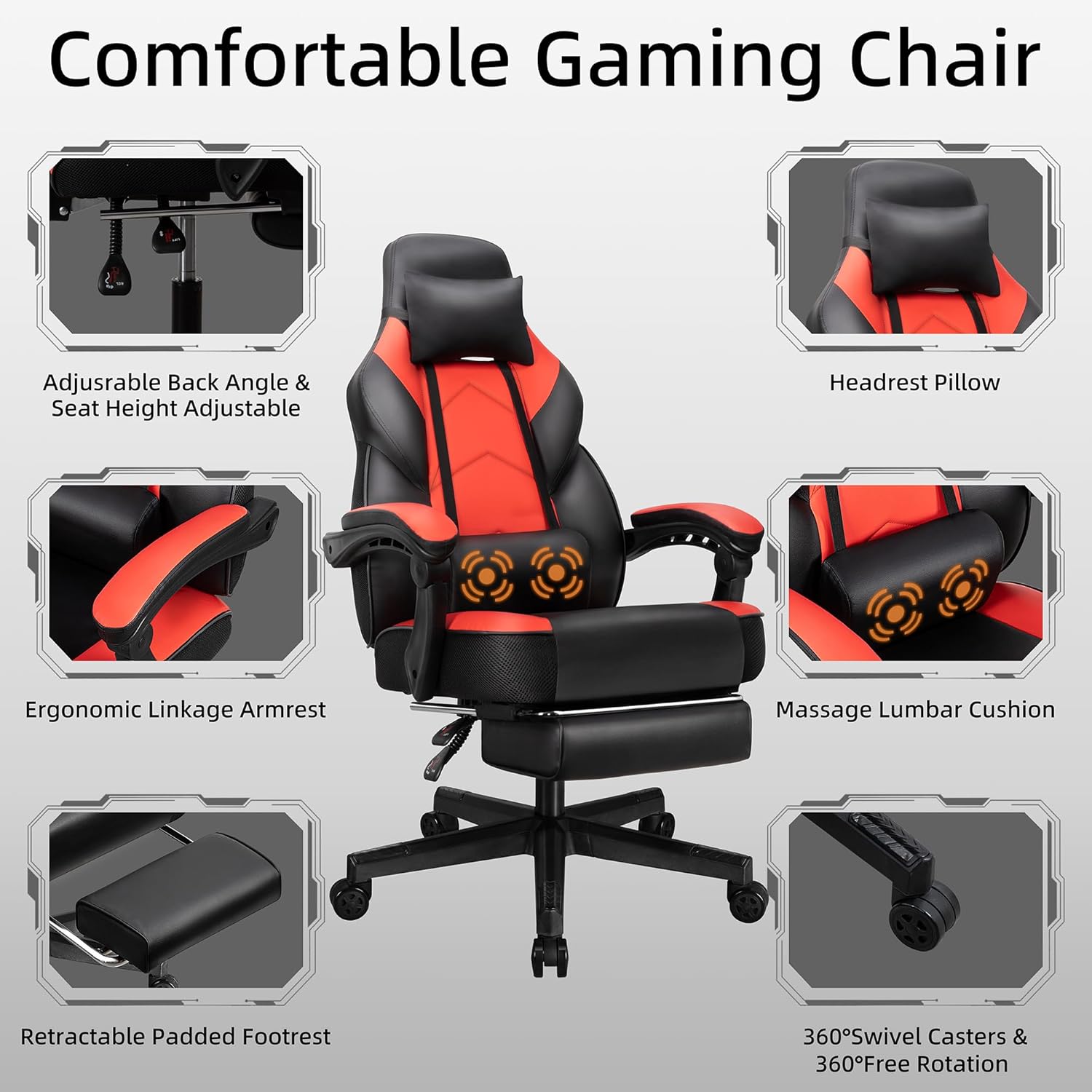 Gaming Chair with Footrest, Ma - Home Office Chair 评论和价格
