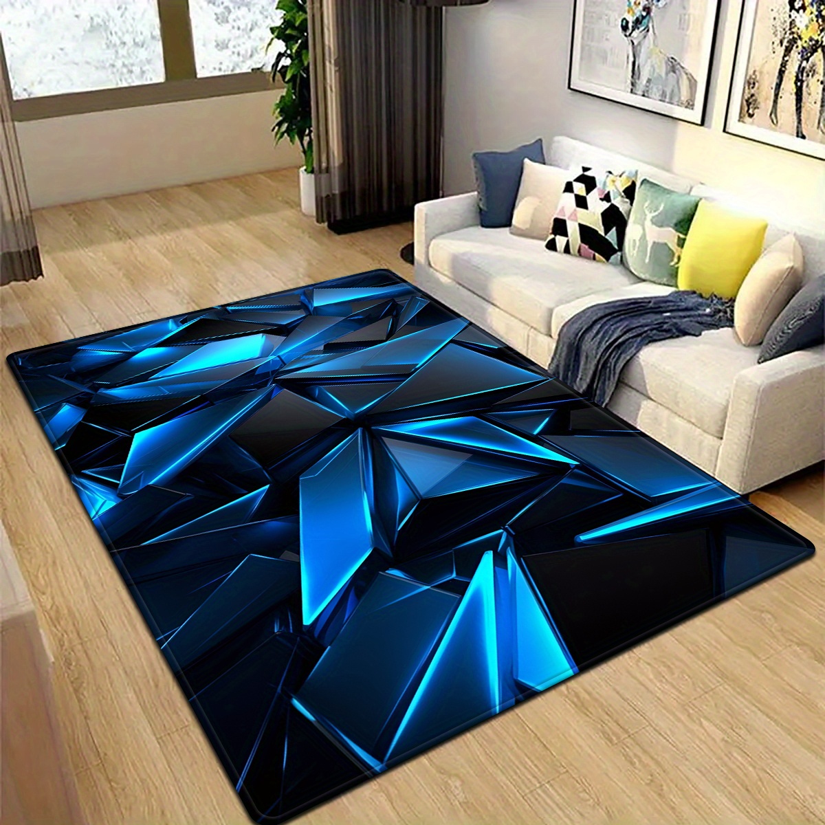Artistic Galaxy Motif Floor Ma - Home Office Interior Design 评论和价格