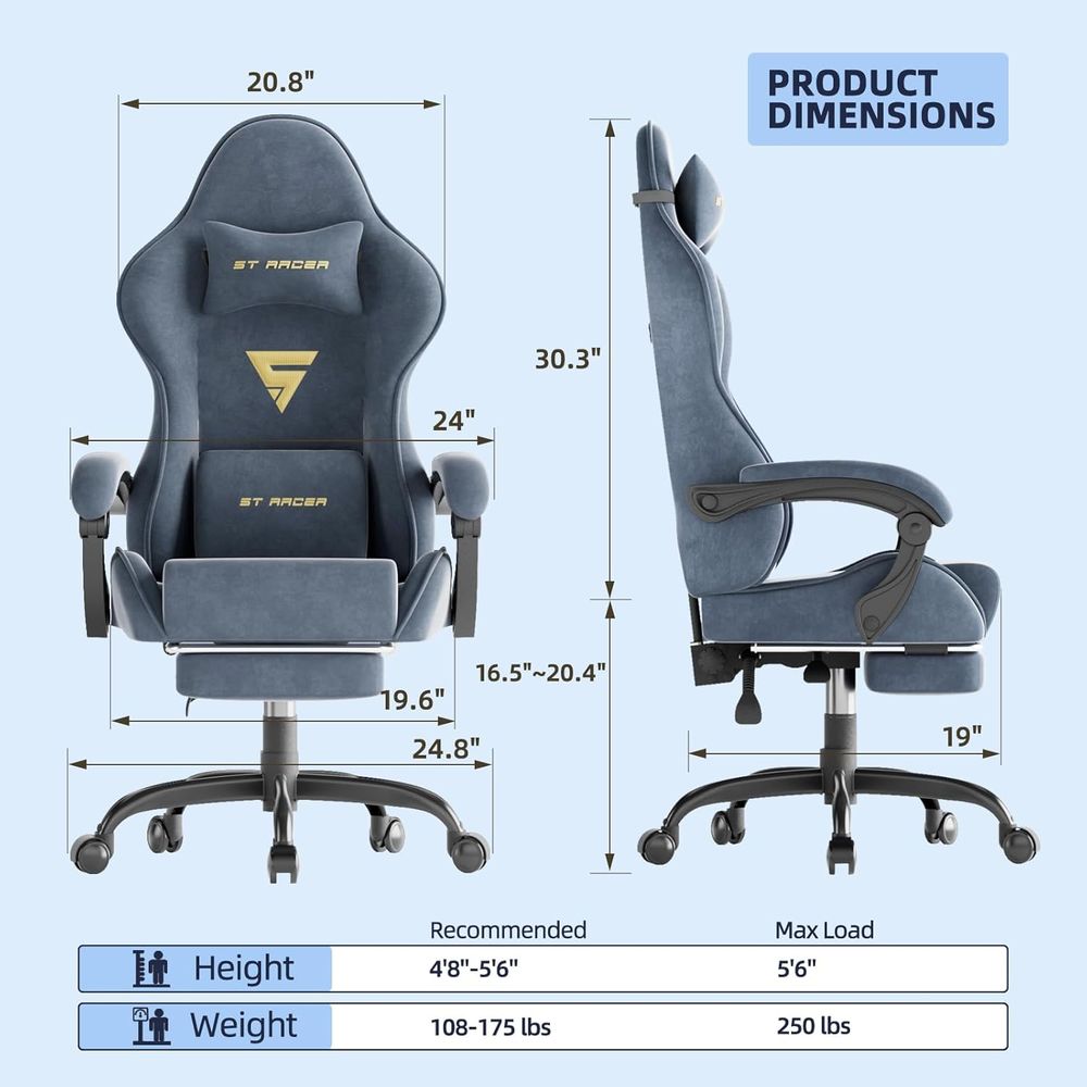 Ergonomic Gaming Chair with Fo - Home Office Chair 评论和价格