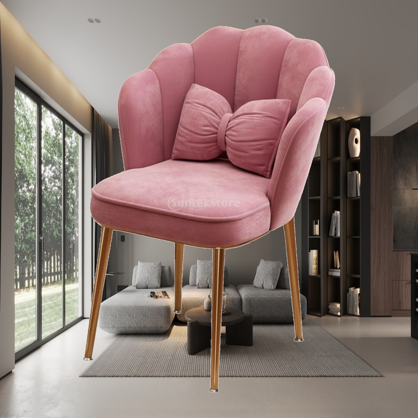 Contemporary Makeup Chair with - Home Office Guest Room 评论和价格