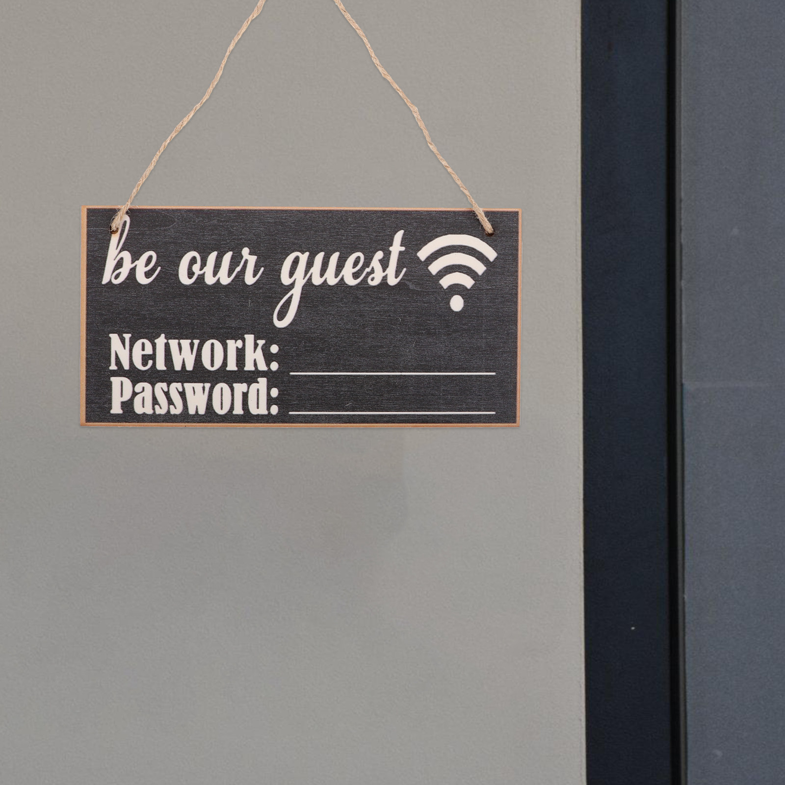 2Pcs Wooden WiFi Password Sign - Home Office Guest Room 评论和价格