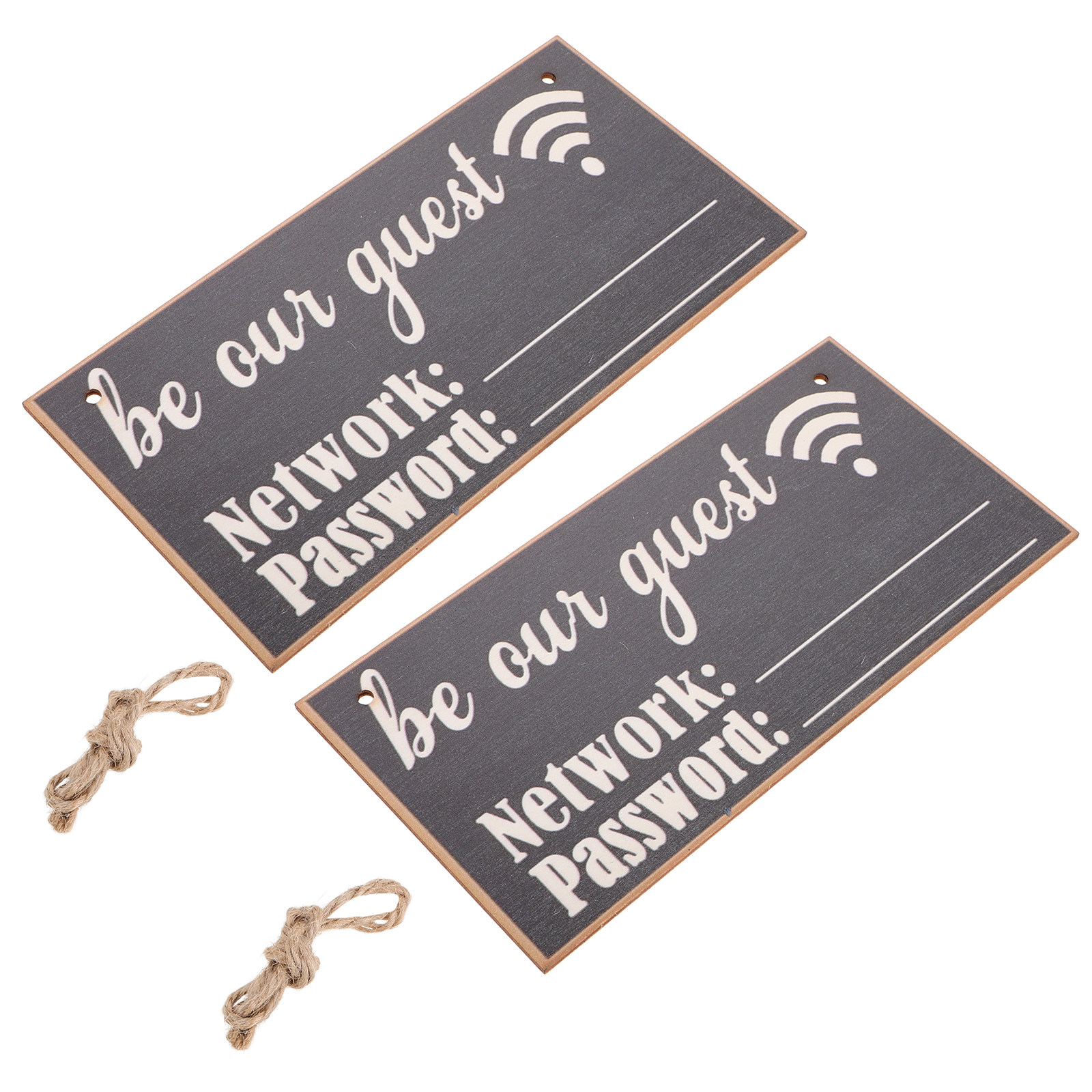 2Pcs Wooden WiFi Password Sign - Home Office Guest Room 评论和价格